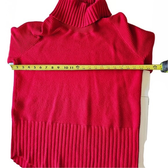 Cyrus Cowl Neck Ribbed Turtleneck Red Cozy Tunic Sweater Red XL Womens - Picture 10 of 12